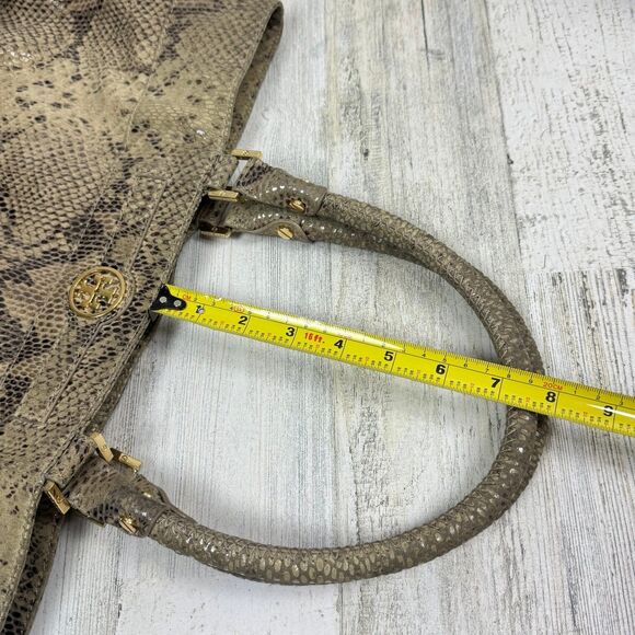 Tory Burch Gray Python Embosed and Black Structured Tote bag - Picture 11 of 11